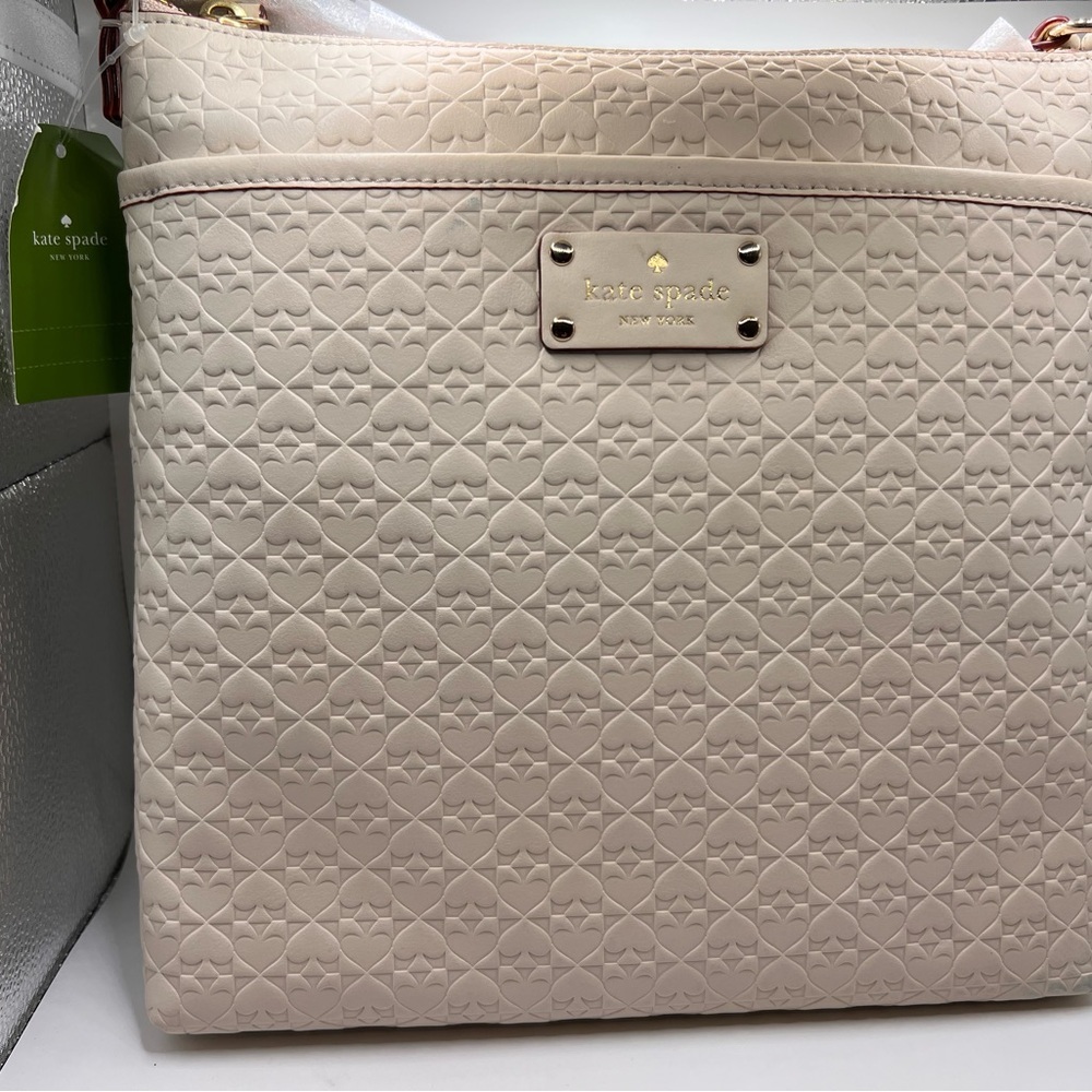 kate spade Cream Embossed Crossbody Bag